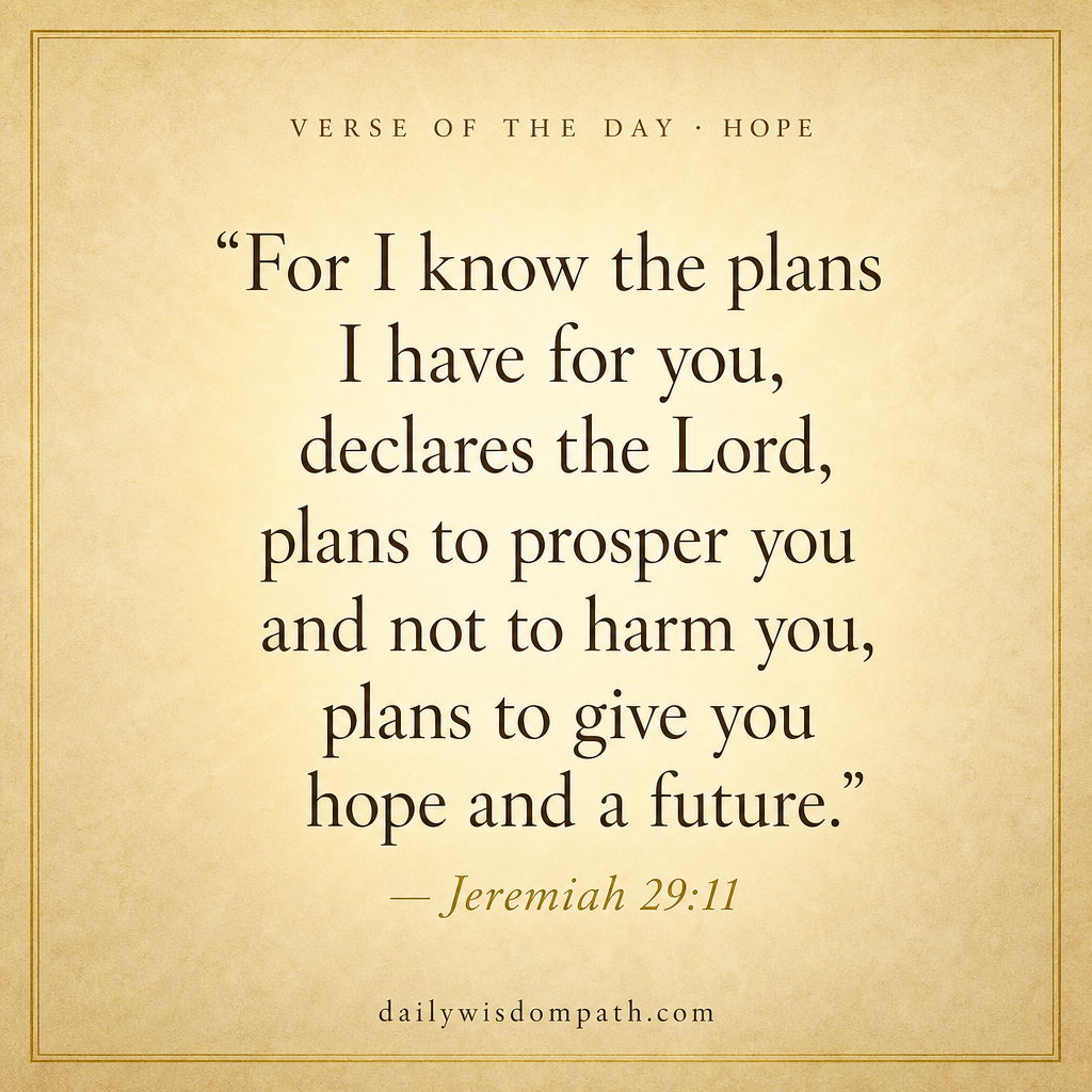 Verse of the day: Jeremiah 29:11 about hope